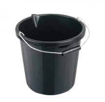 10 Litre Black round heavy duty bucket with metal handle